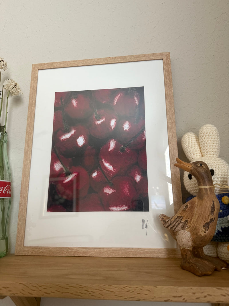 Large Framed Cherry Print 🍒