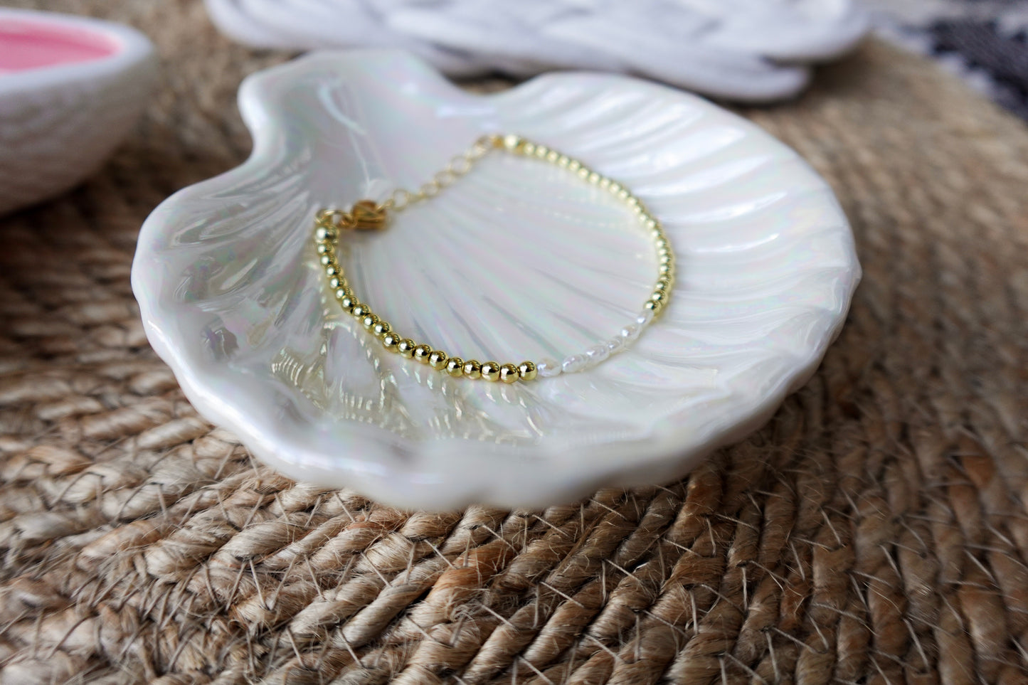 18k gold filled freshwater pearl bracelet - 3mm