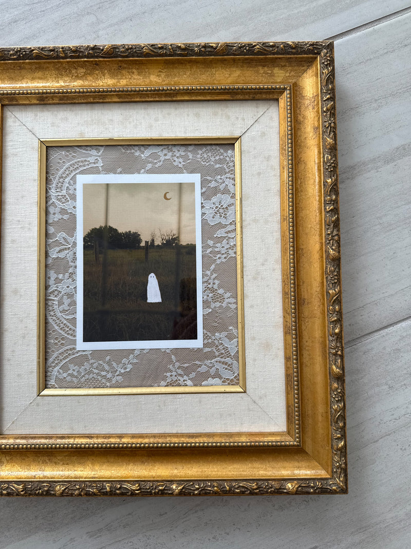 Thrifted Large Gold Ornate Framed Ghost Print