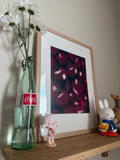Large Framed Cherry Print 🍒