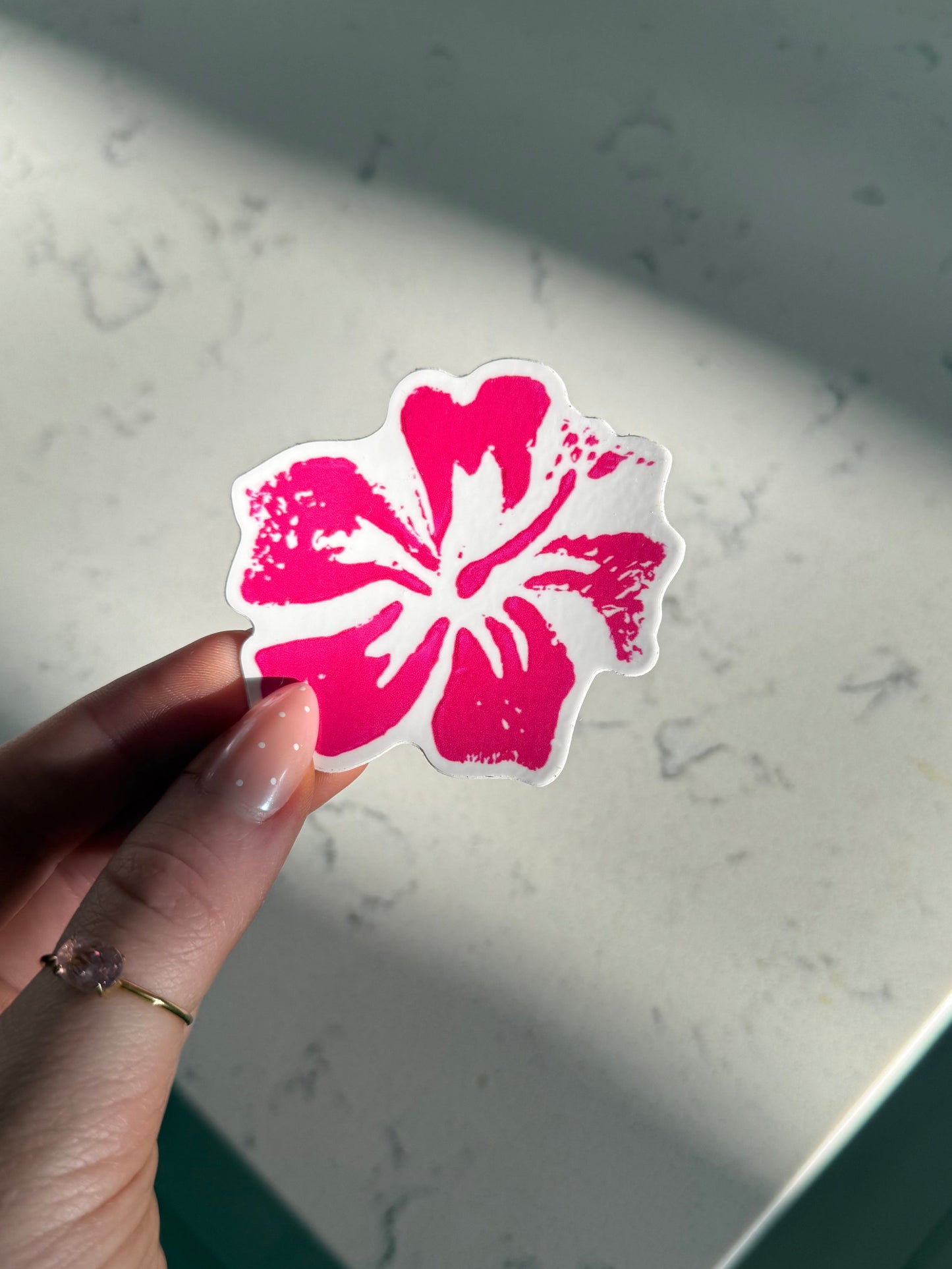 Hibiscus Linocut Sticker 🌺