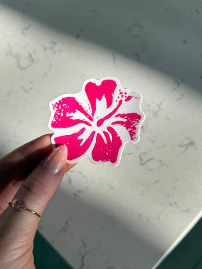 Hibiscus Linocut Sticker 🌺