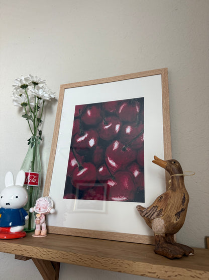 Large Framed Cherry Print 🍒