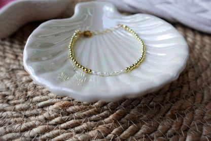 18k gold filled freshwater pearl bracelet - 3mm