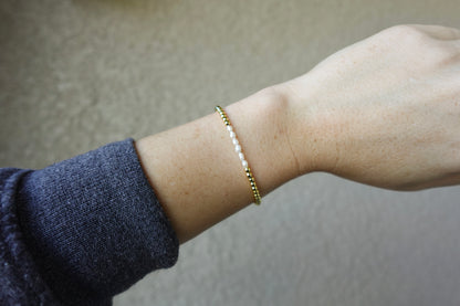 18k gold filled freshwater pearl bracelet - 3mm