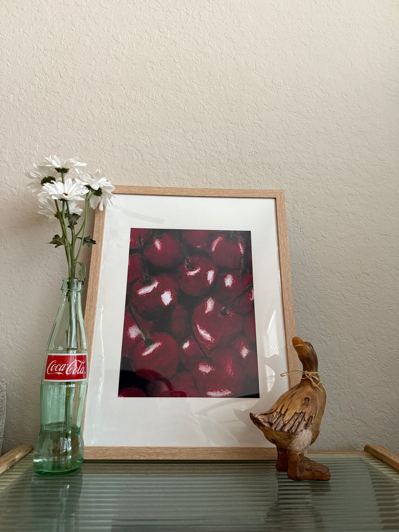Large Framed Cherry Print 🍒