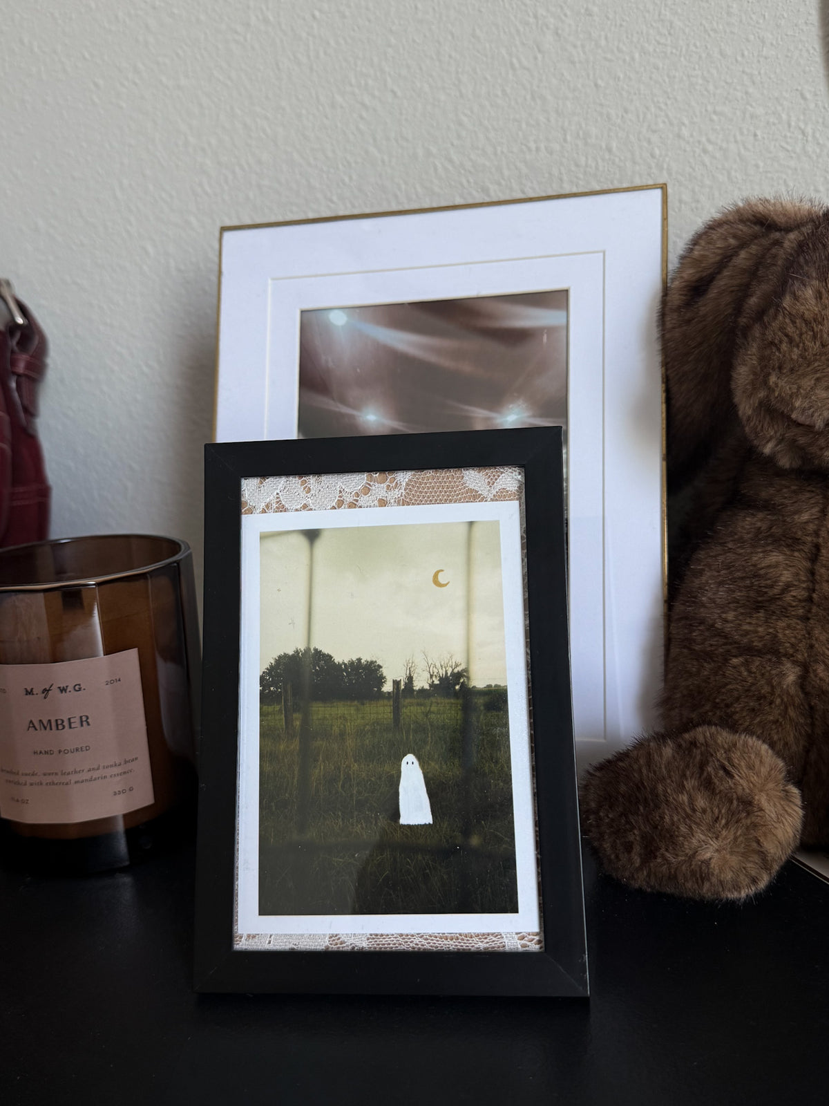 Thrifted Mini Black Framed Ghost Print