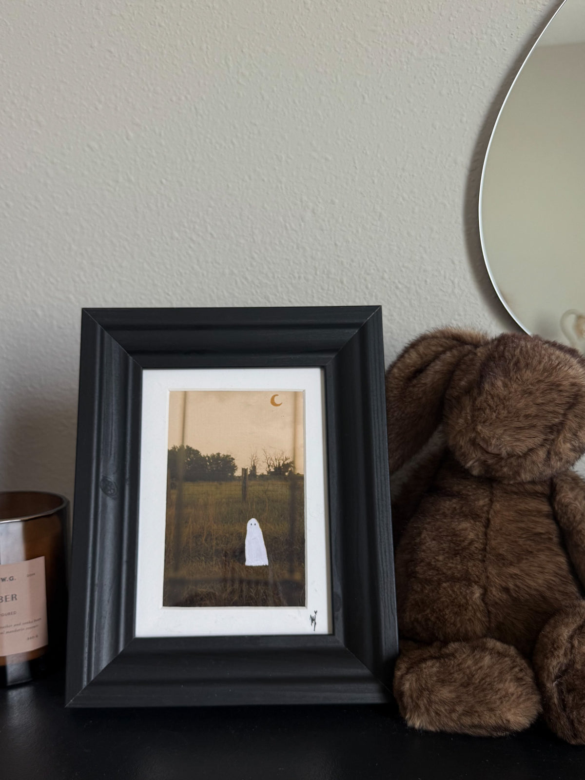 Thrifted Black Framed Ghost Print