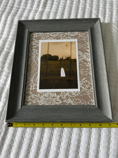 Thrifted Large Grey Framed Ghost Print
