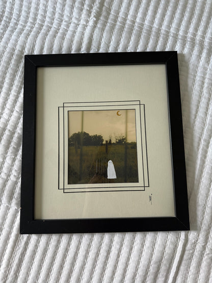 Thrifted Extra Large Black Framed Ghost Print