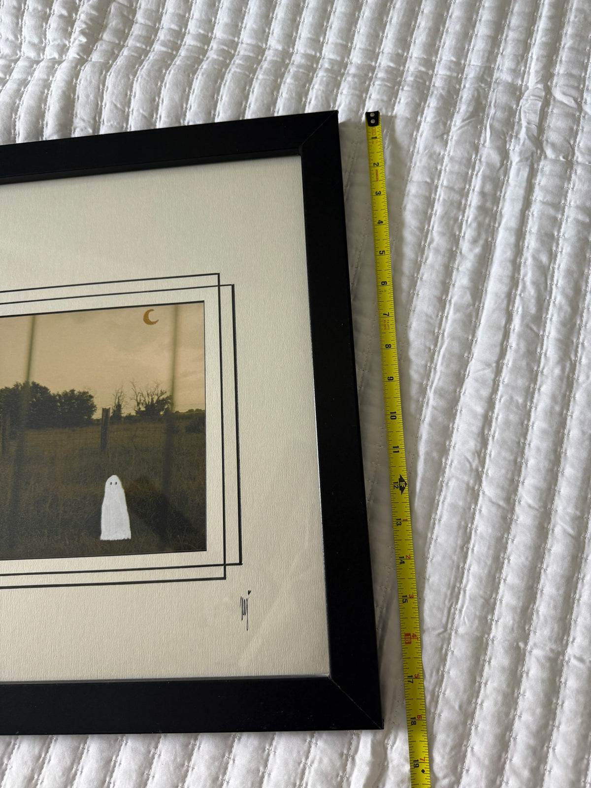 Thrifted Extra Large Black Framed Ghost Print