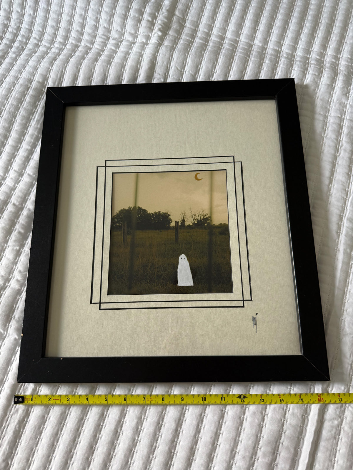 Thrifted Extra Large Black Framed Ghost Print