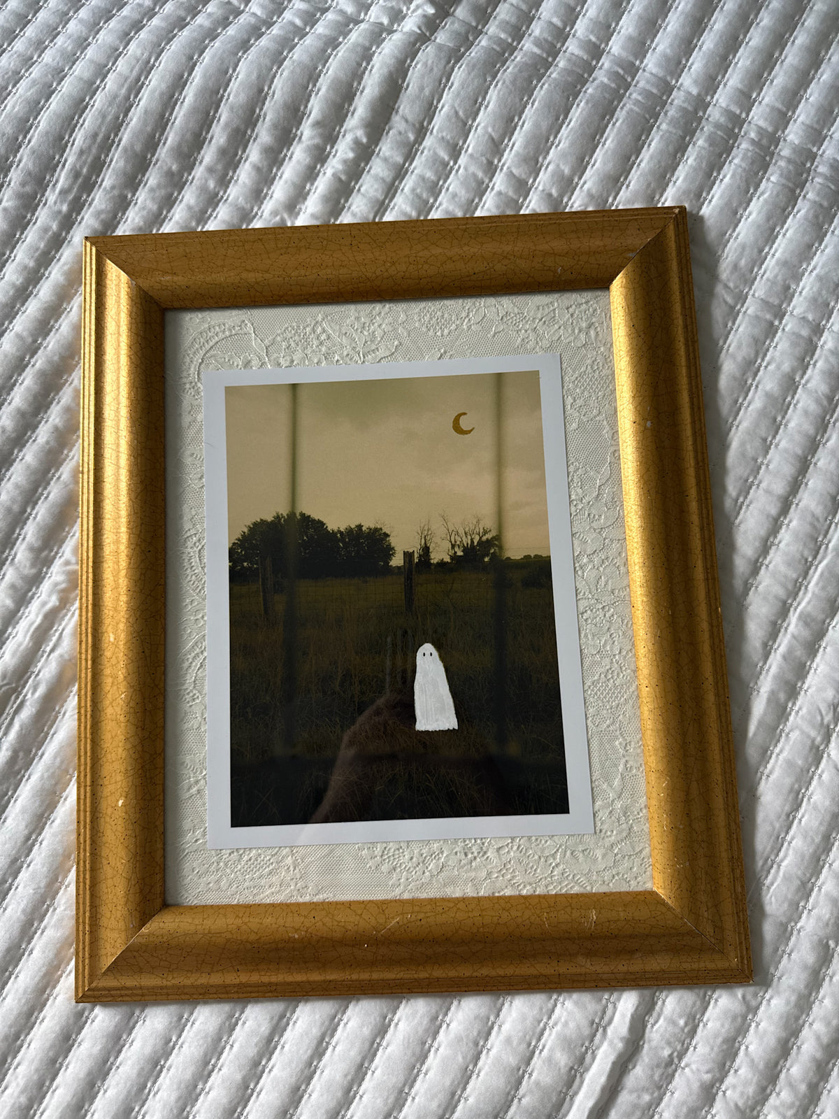 Thrifted Large Gold Framed Ghost Print