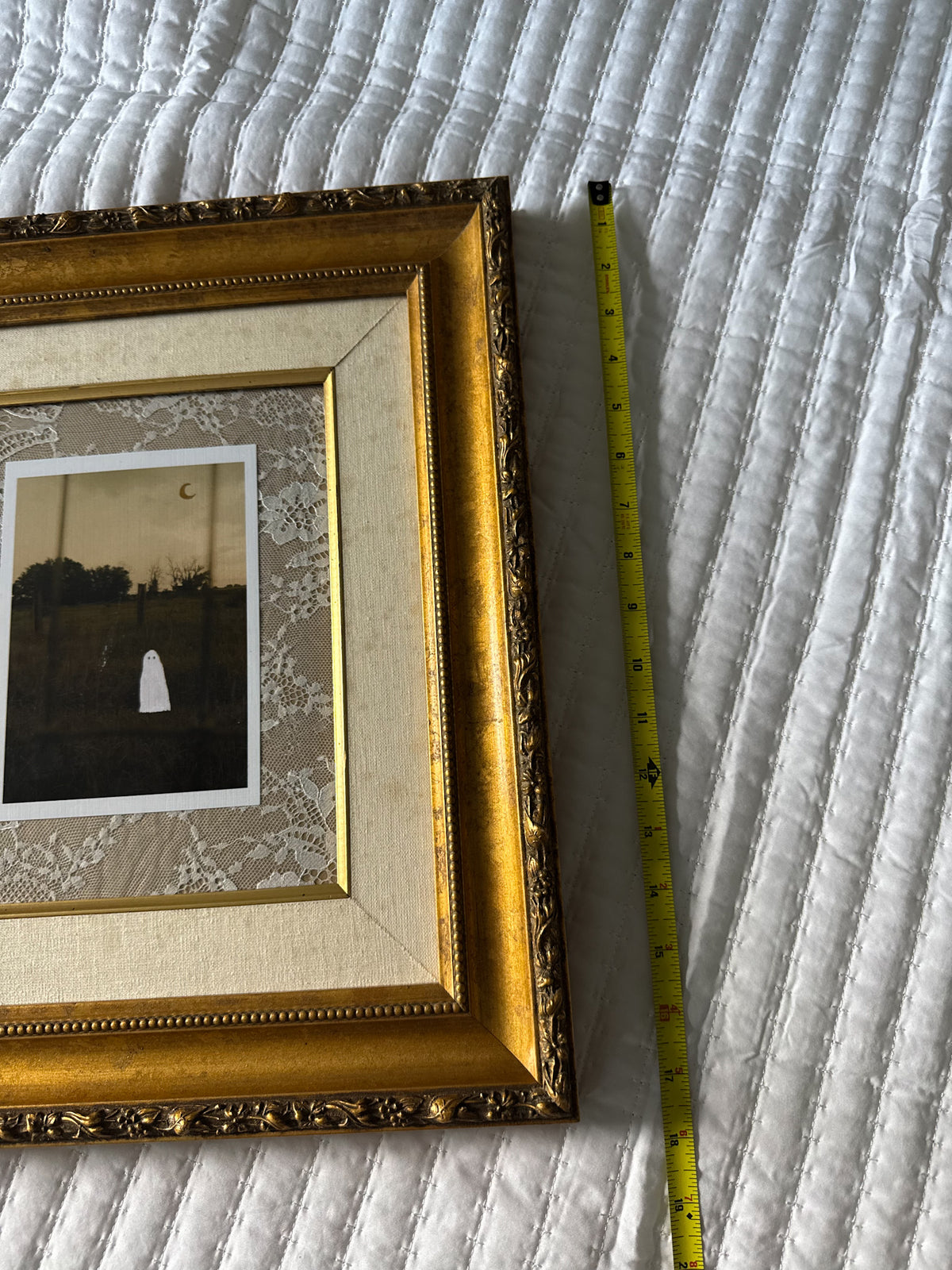 Thrifted Large Gold Ornate Framed Ghost Print