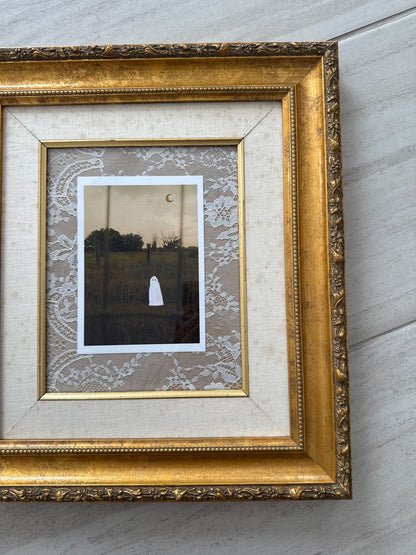 Thrifted Large Gold Ornate Framed Ghost Print