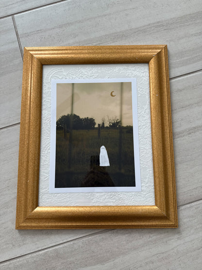 Thrifted Large Gold Framed Ghost Print