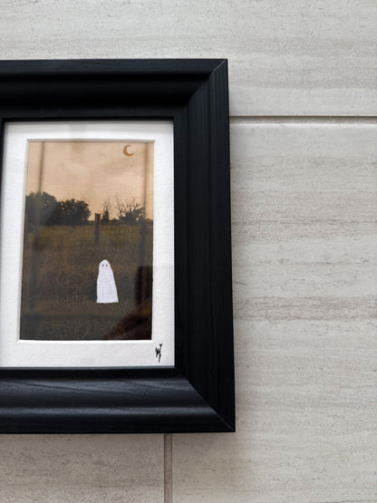 Thrifted Black Framed Ghost Print