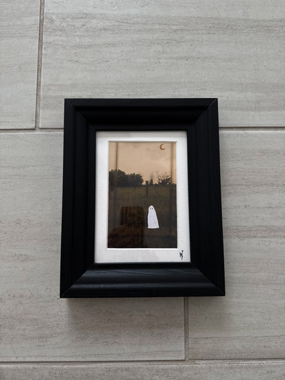 Thrifted Black Framed Ghost Print