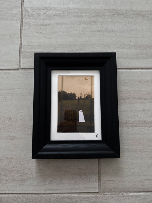 Thrifted Black Framed Ghost Print