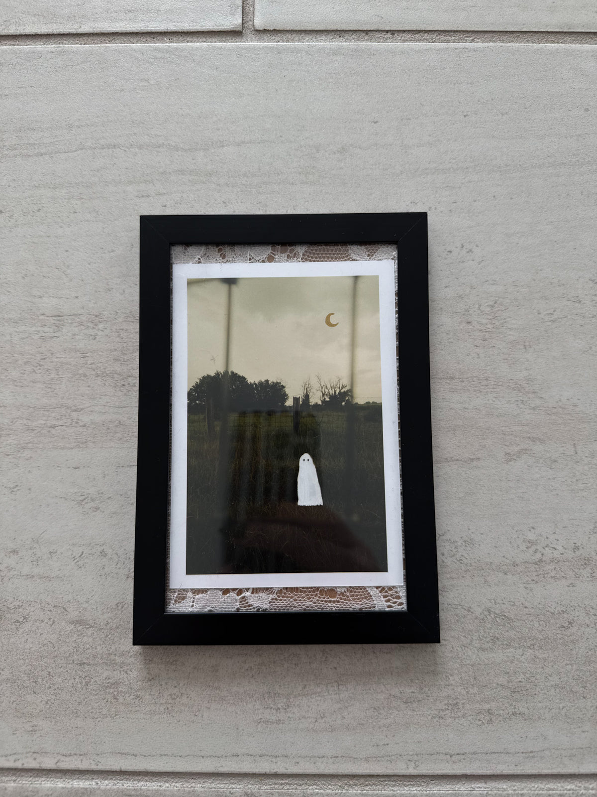 Thrifted Mini Black Framed Ghost Print