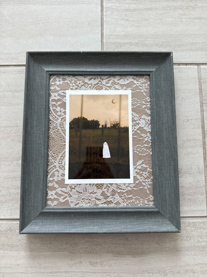 Thrifted Large Grey Framed Ghost Print