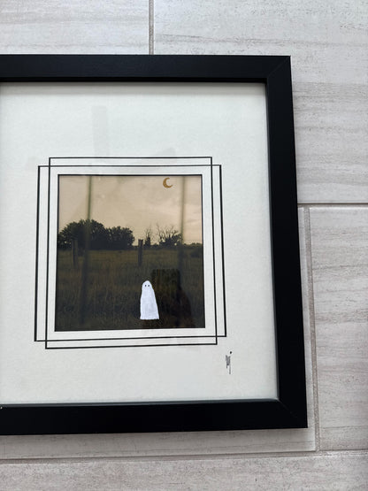 Thrifted Extra Large Black Framed Ghost Print