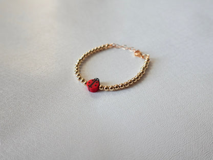 18k Gold Filled Ladybug Bracelet