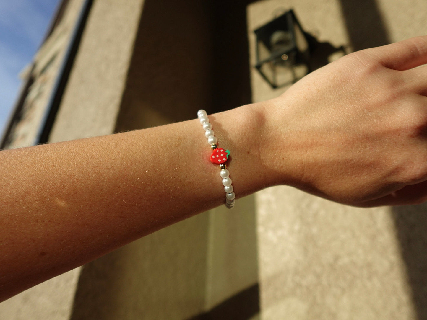 Strawberry and Pearl Bracelet