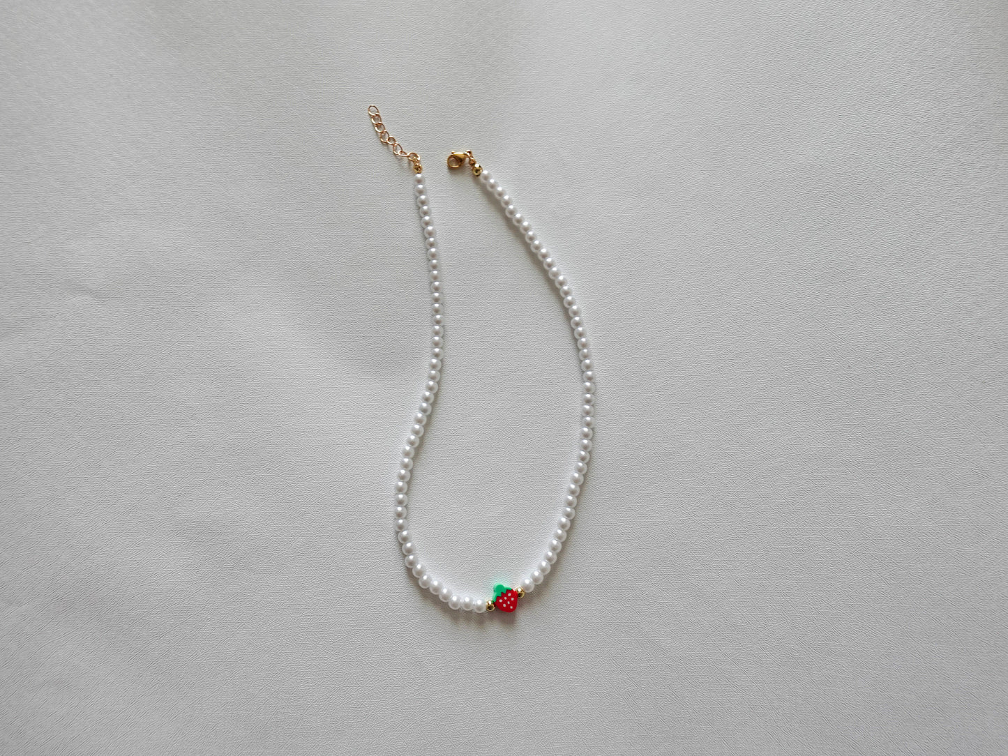 Strawberry & Pearls Necklace