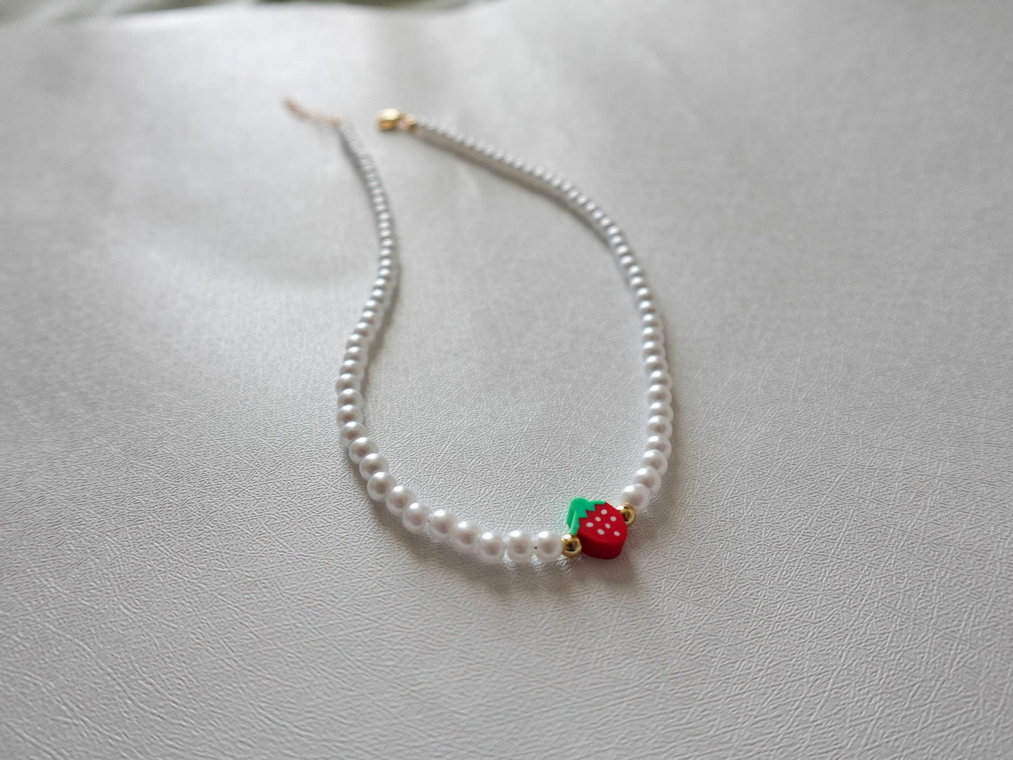 Strawberry & Pearls Necklace