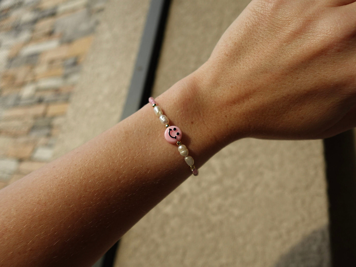 Pink Smiley Face Bracelet