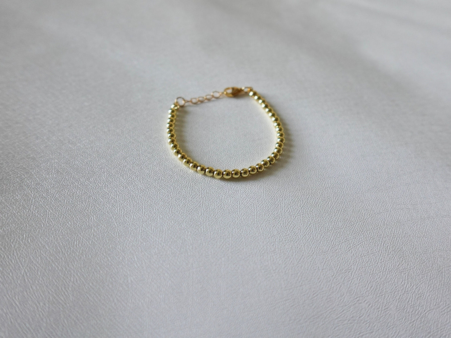 18k Gold Filled 4mm Beaded Bracelet