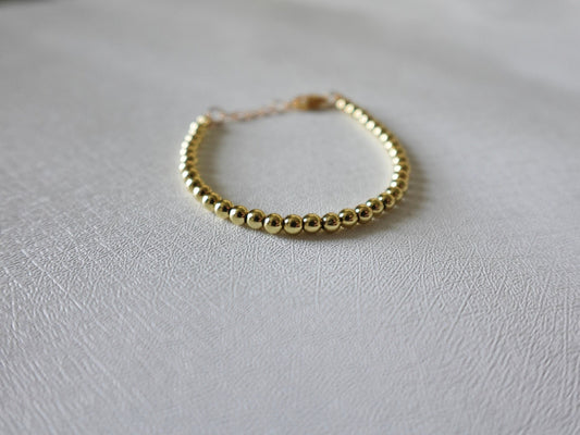 18k Gold Filled 4mm Beaded Bracelet