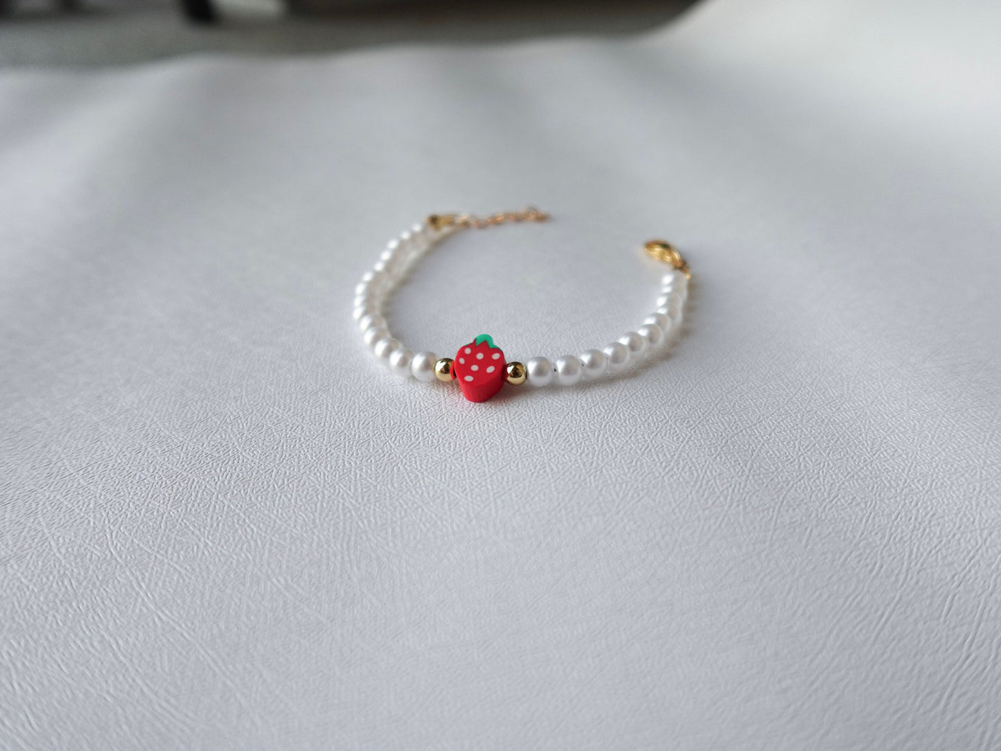 Strawberry and Pearl Bracelet