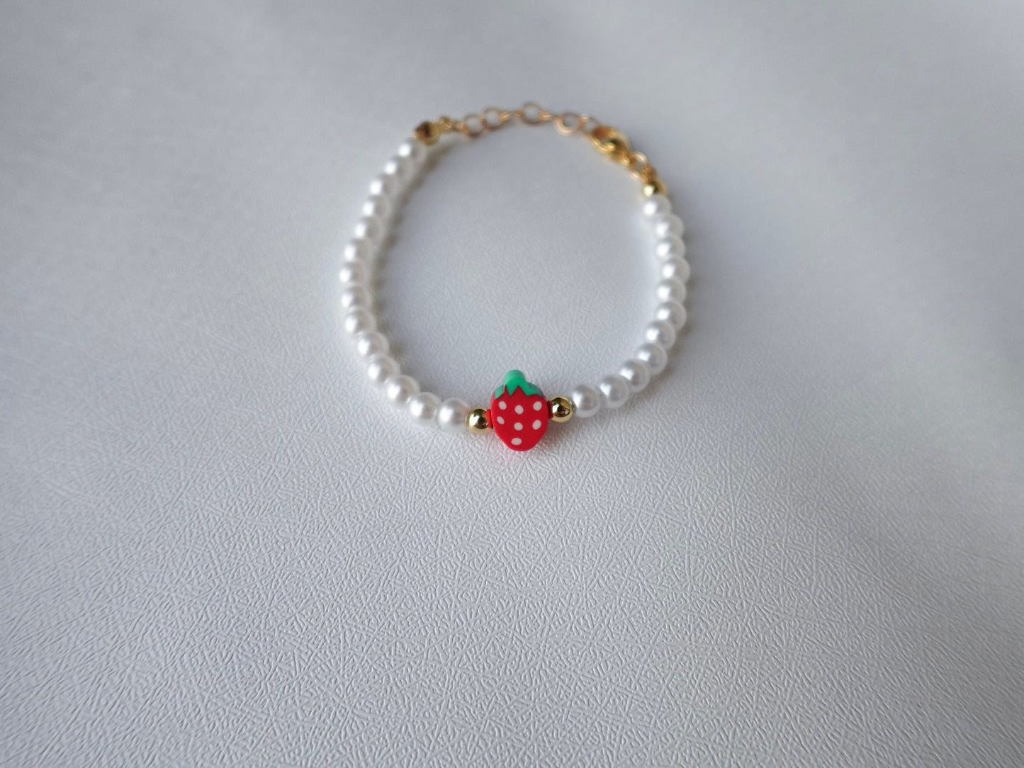 Strawberry and Pearl Bracelet